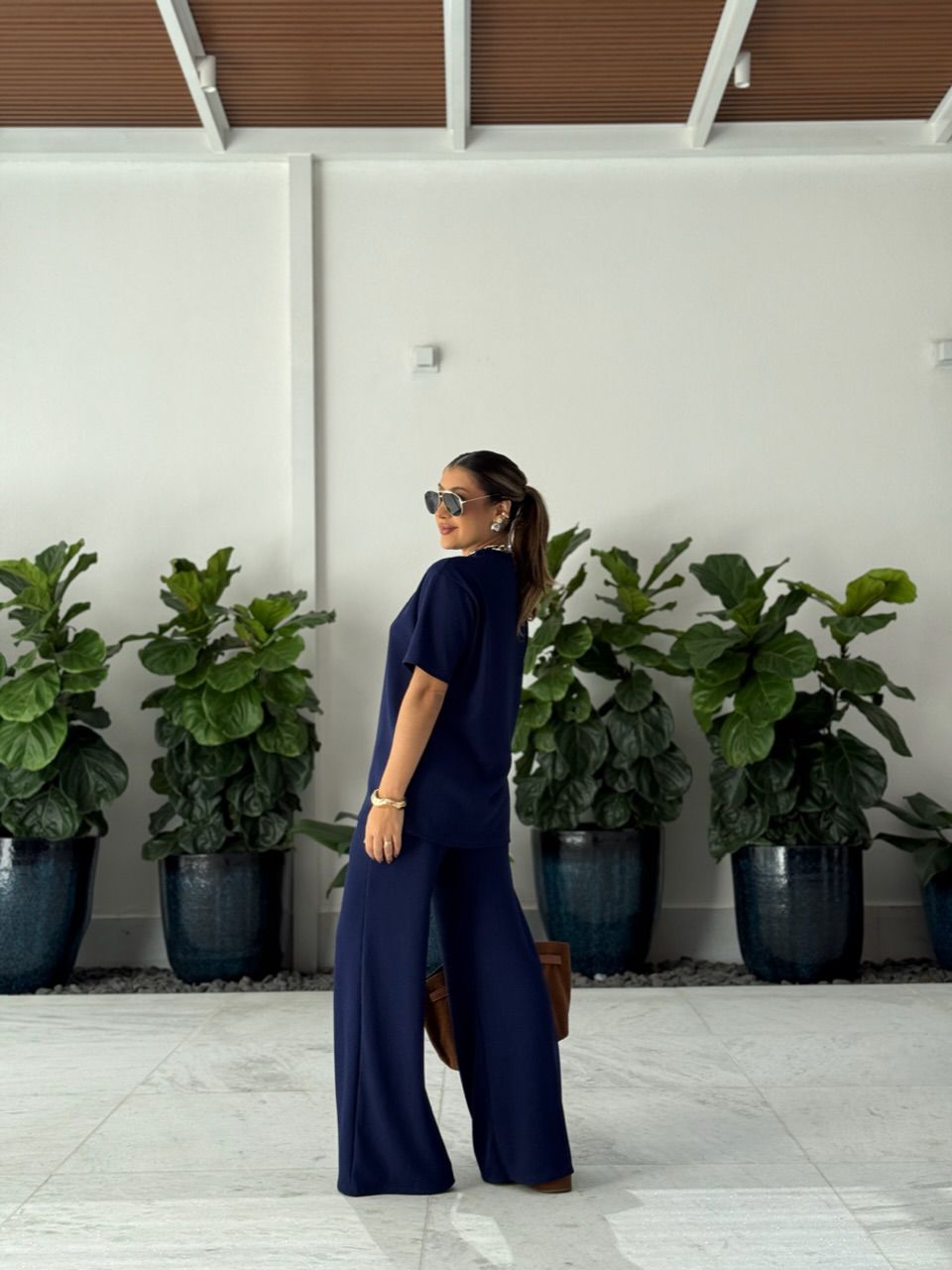 CONJUNTO IRENE BLUSA CALÇA marinho