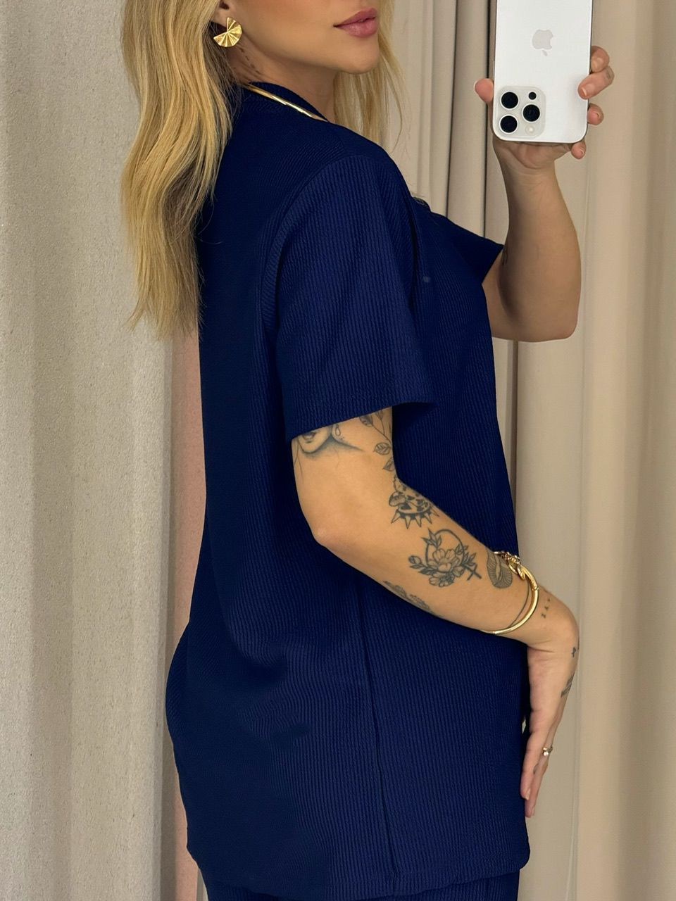 CONJUNTO IRENE BLUSA CALÇA marinho