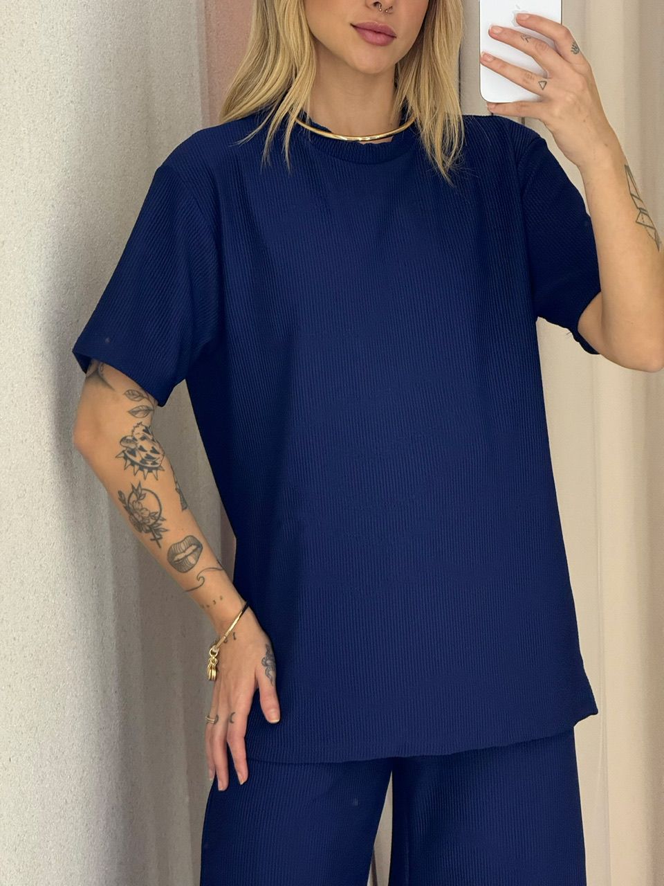 CONJUNTO IRENE BLUSA CALÇA marinho
