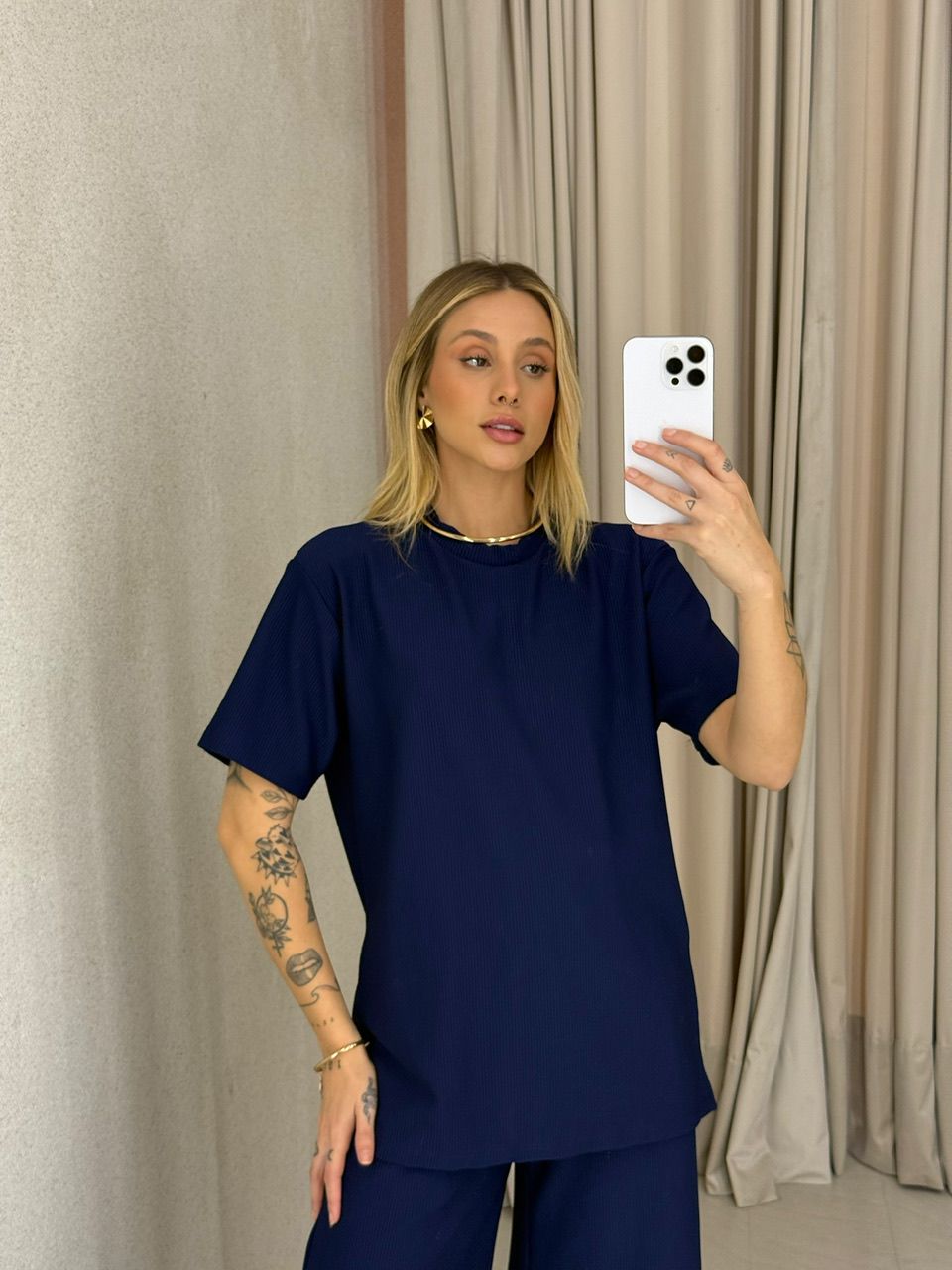 CONJUNTO IRENE BLUSA CALÇA marinho