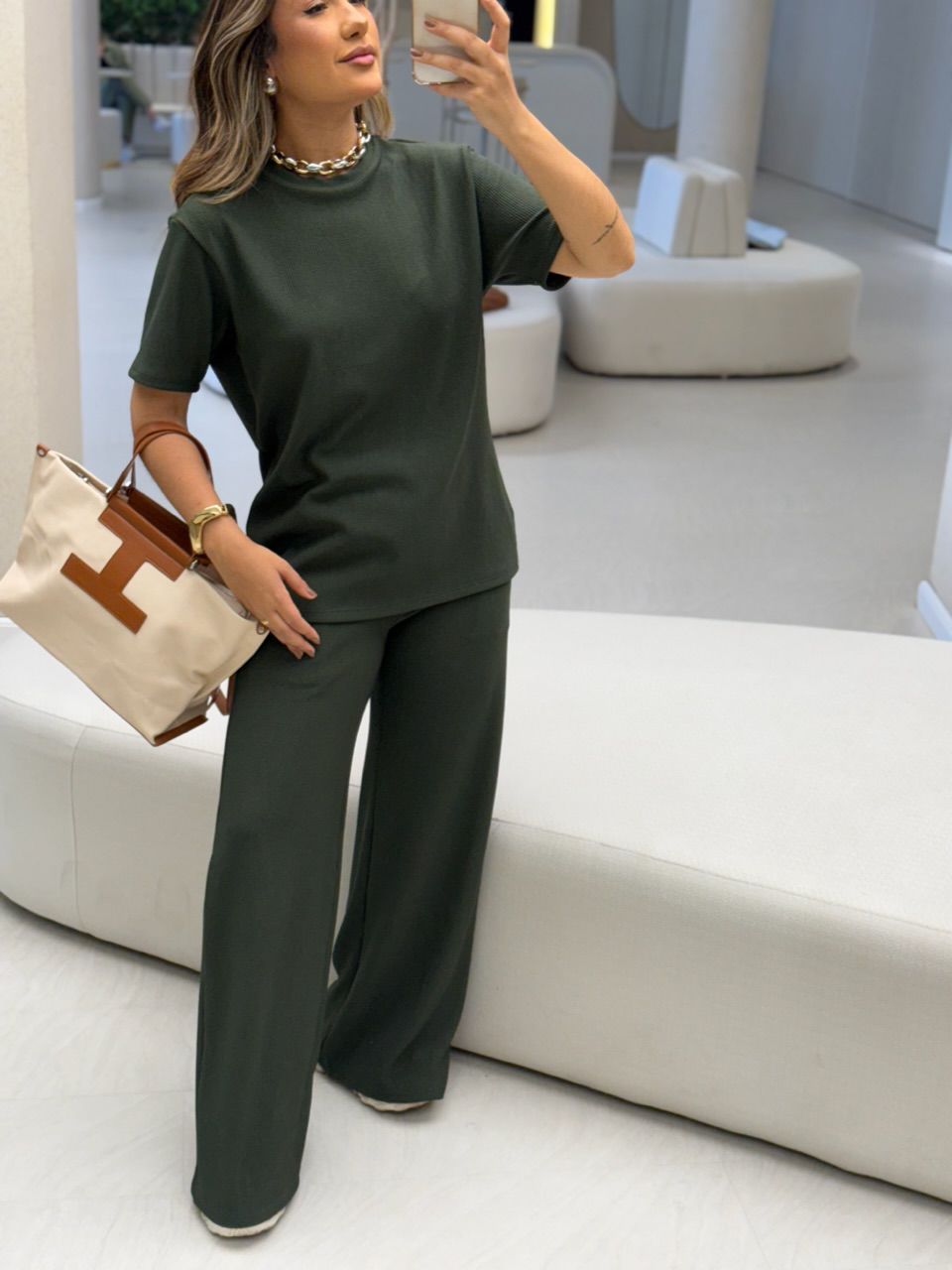 CONJUNTO IRENE BLUSA CALÇA verde