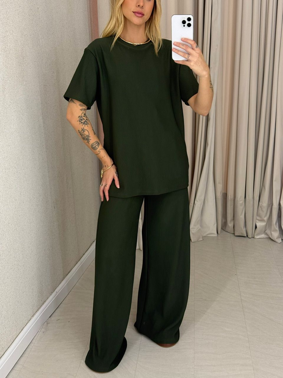CONJUNTO IRENE BLUSA CALÇA verde