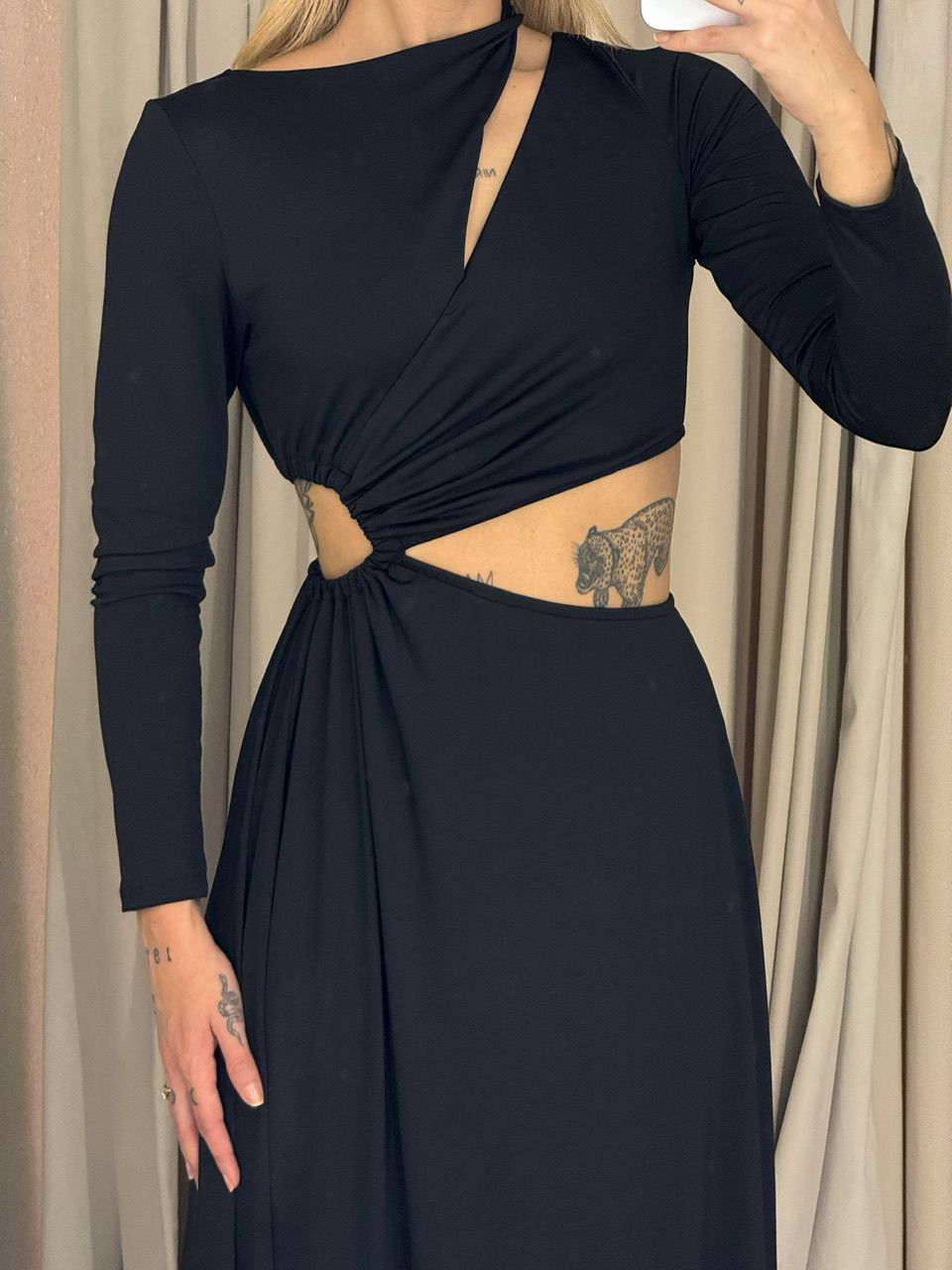 VESTIDO FABIOLA FENDA PRETO