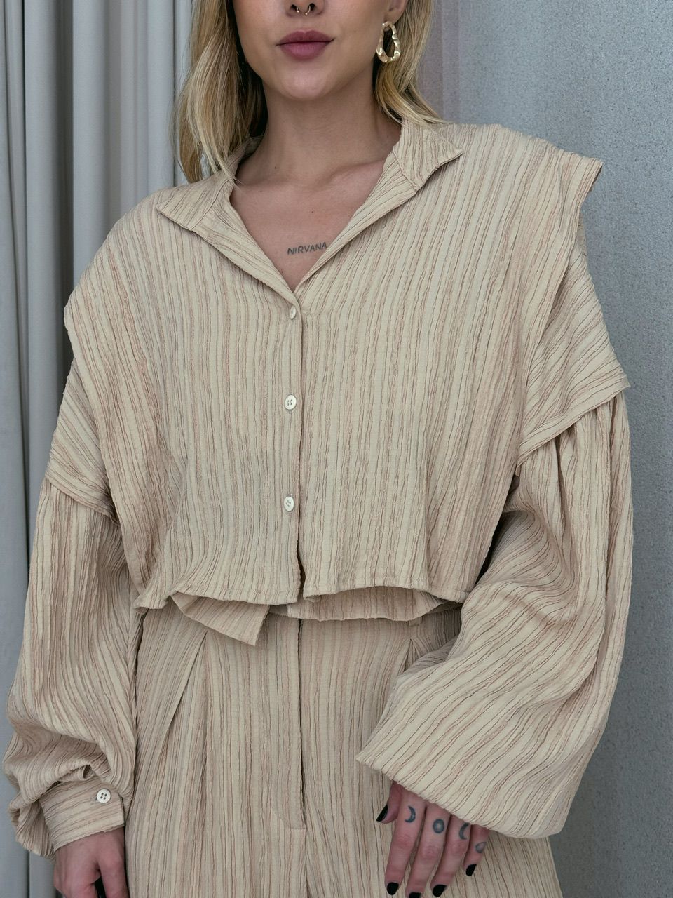 CAMISA CROPPED CF OVER Nude