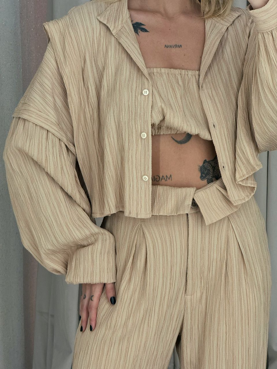 CAMISA CROPPED CF OVER Nude