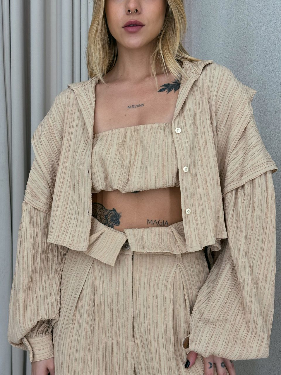 CAMISA CROPPED CF OVER Nude