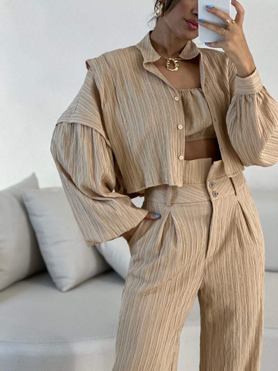 CAMISA CROPPED CF OVER Nude
