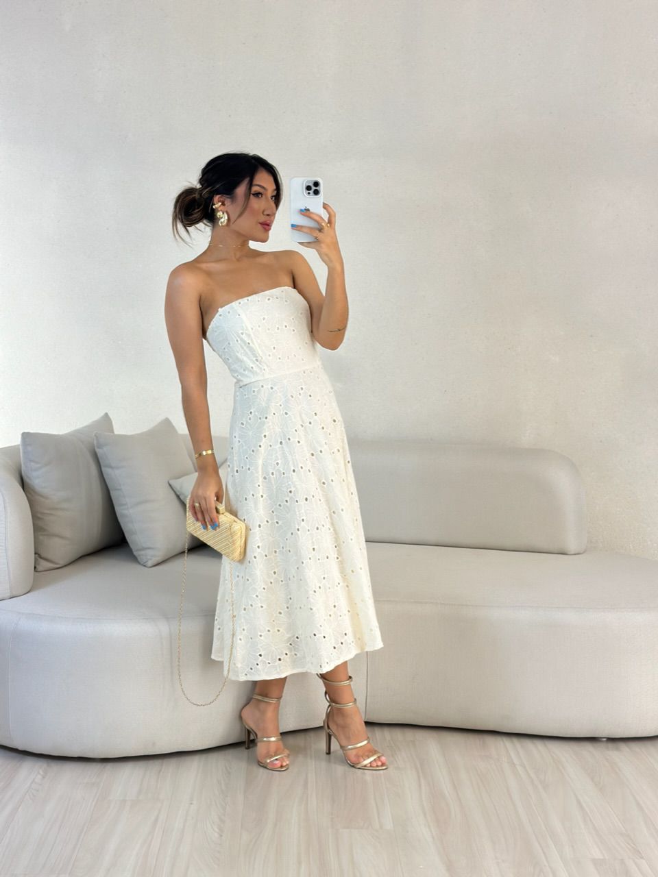 VESTIDO RUTE LAISE creme - 0055530087 - CAROLLA FERRARO