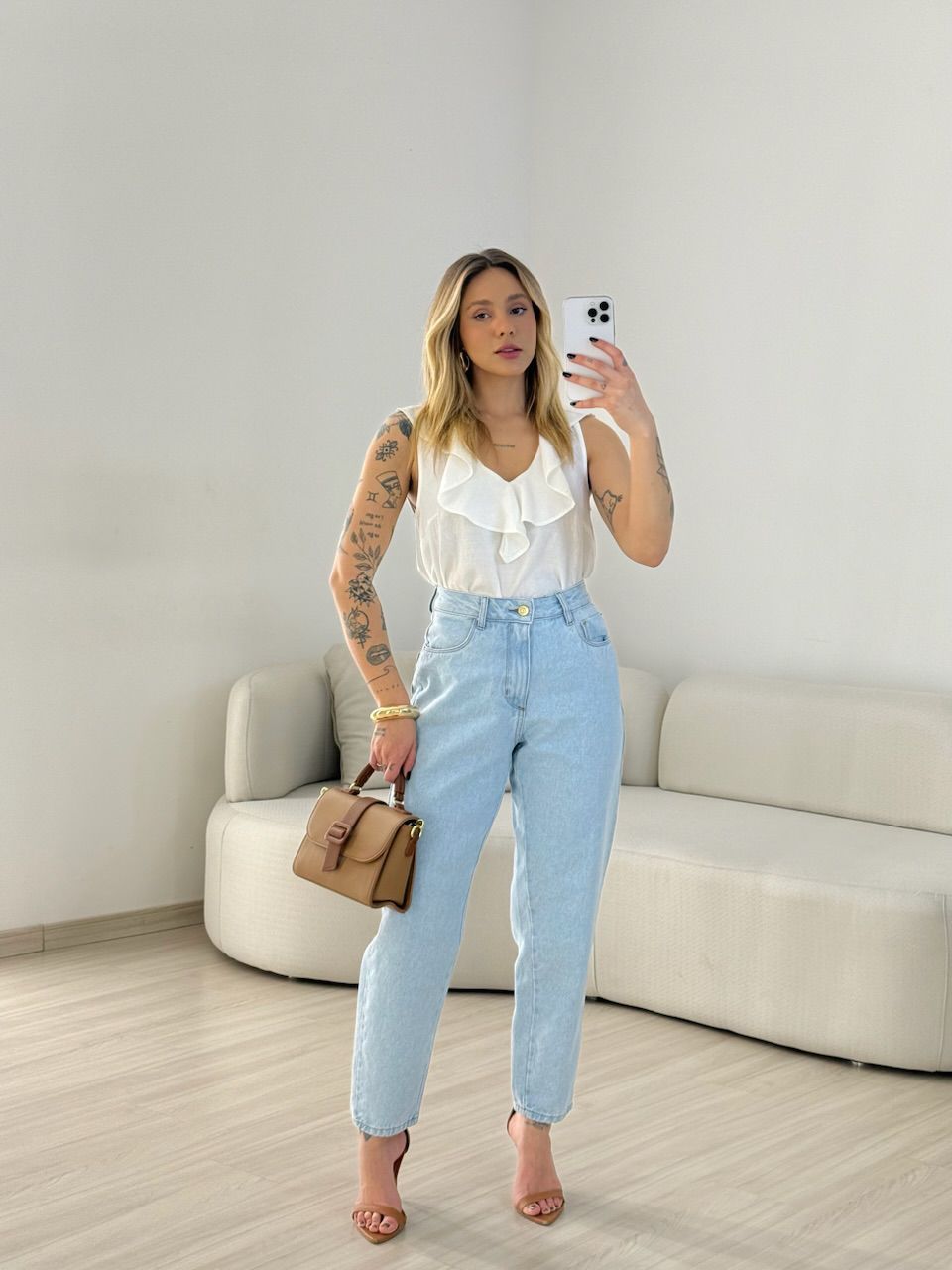 CALÇA SERENA MOM JEANS CLARO - 0067950071 - CAROLLA FERRARO