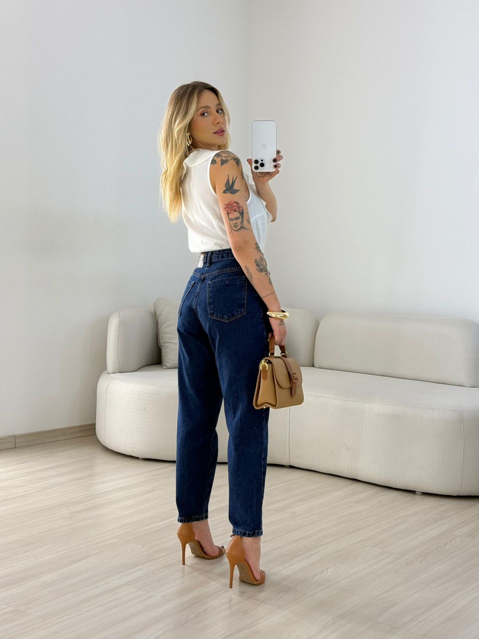 CALÇA SERENA MOM JEANS ESCURO