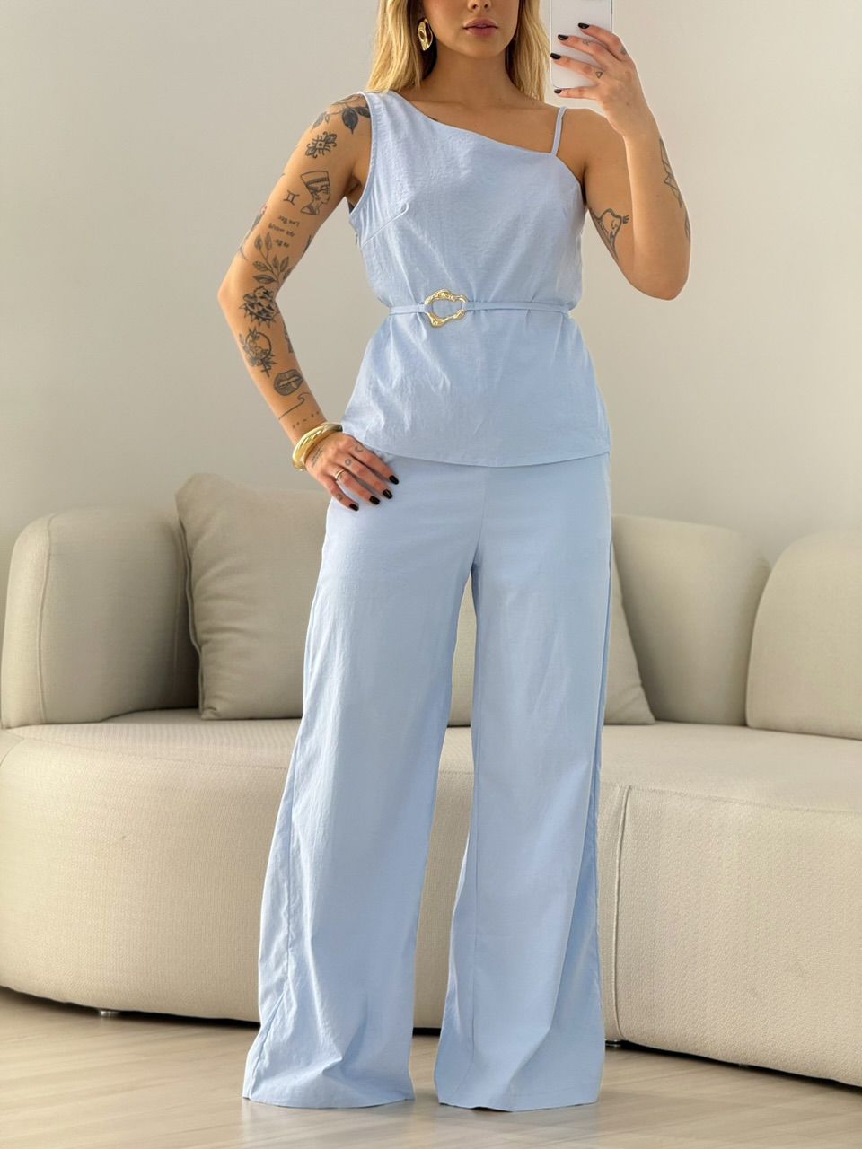 CONJUNTO ZURI NULA MANGA BABY BLUE