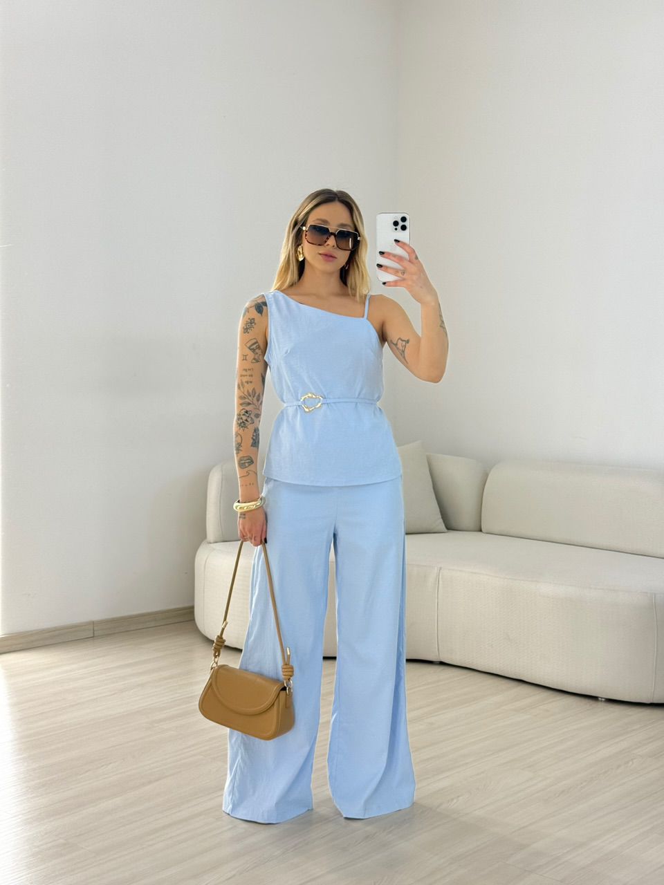 CONJUNTO ZURI NULA MANGA BABY BLUE - 0067930365 - CAROLLA FERRARO