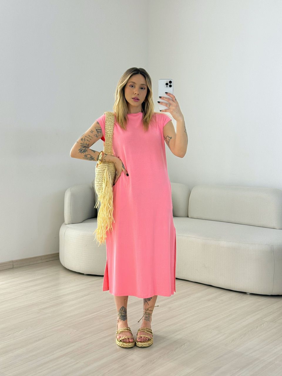 VESTIDO AUGUSTA MUSCLE ROSA