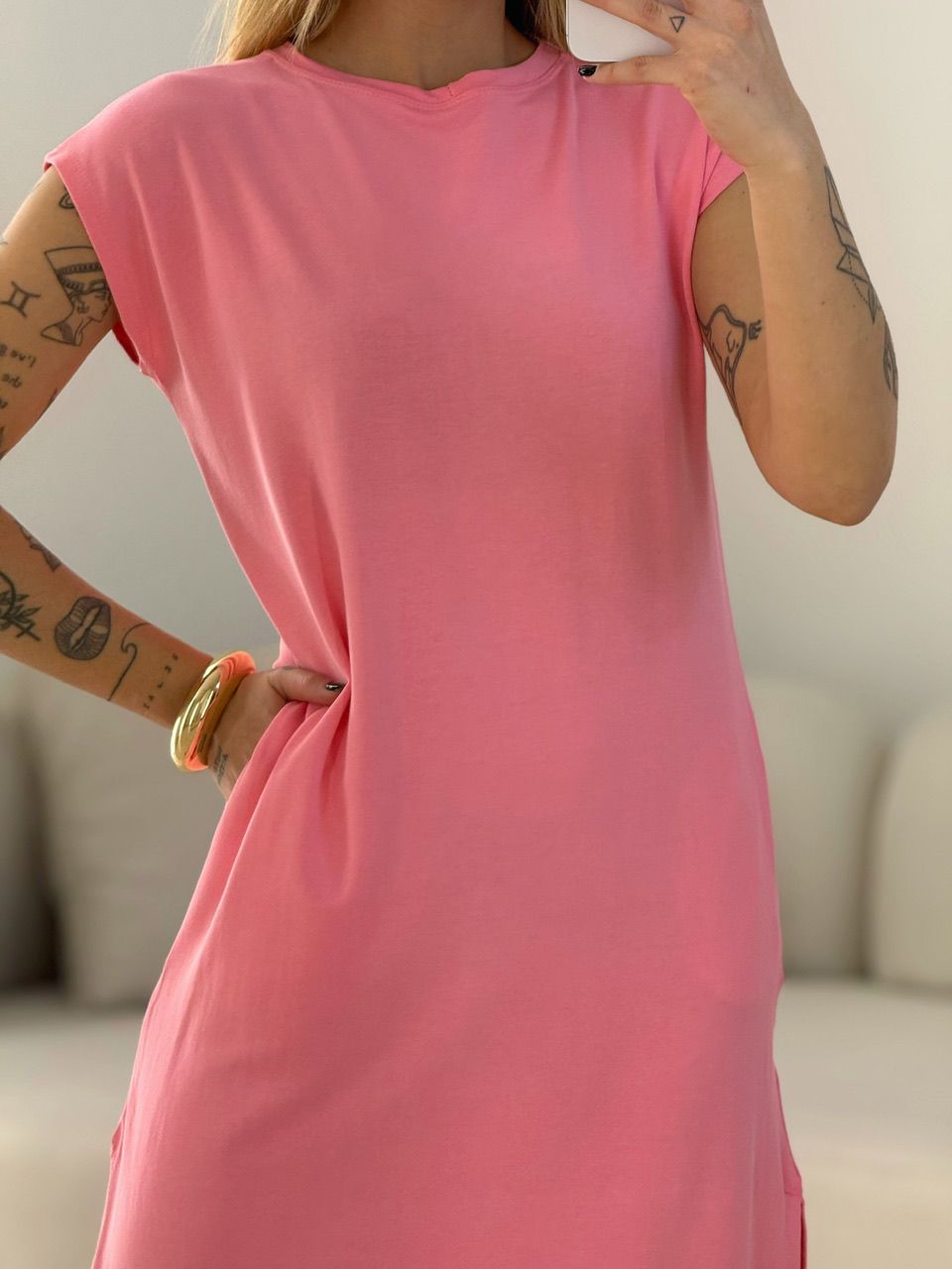 VESTIDO AUGUSTA MUSCLE ROSA