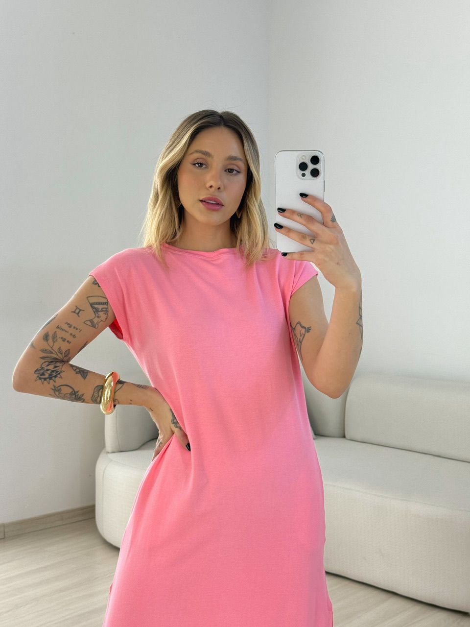 VESTIDO AUGUSTA MUSCLE ROSA