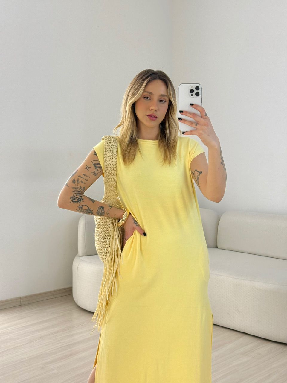 VESTIDO AUGUSTA MUSCLE YELLOW BUTTER