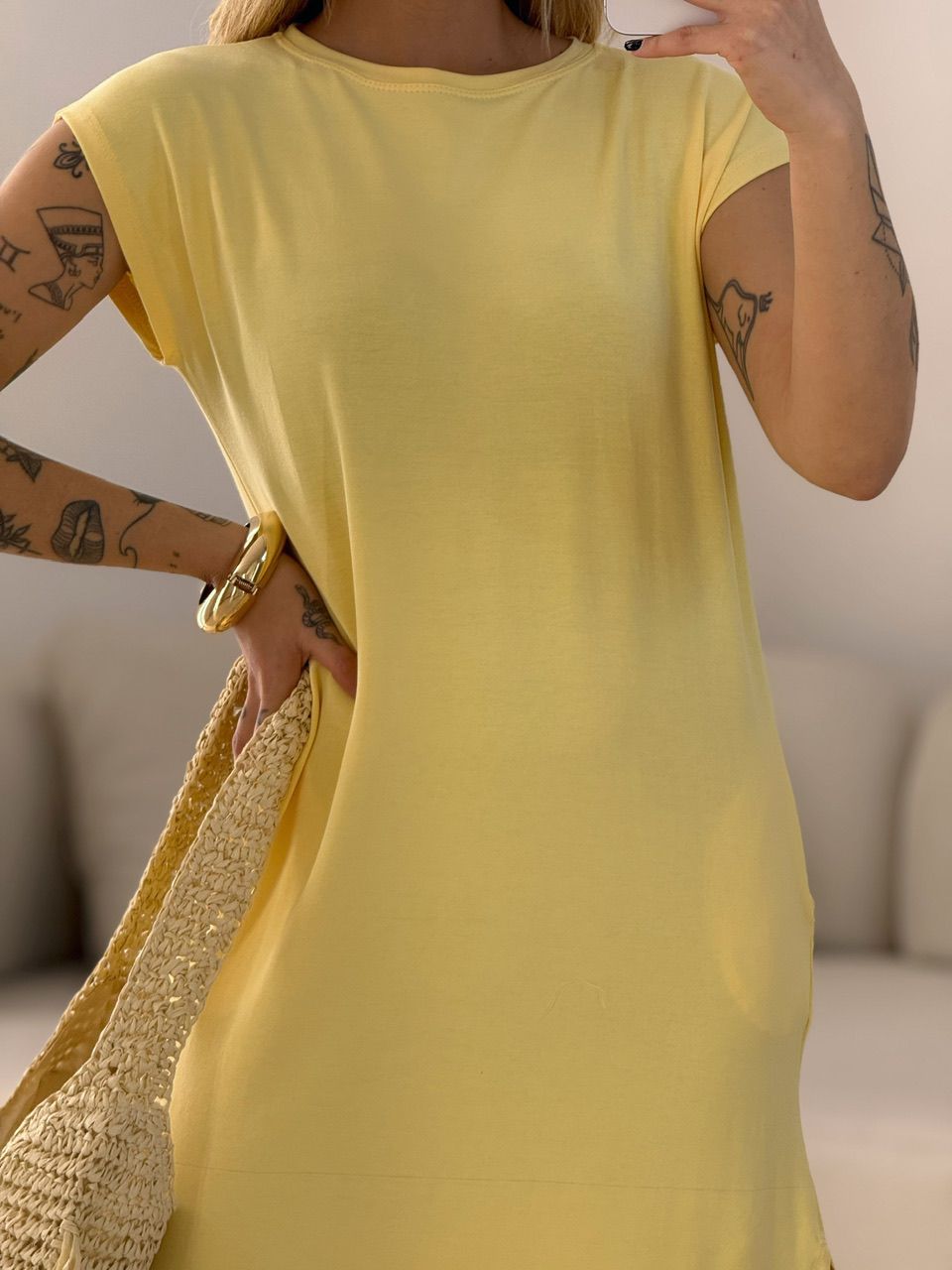 VESTIDO AUGUSTA MUSCLE YELLOW BUTTER
