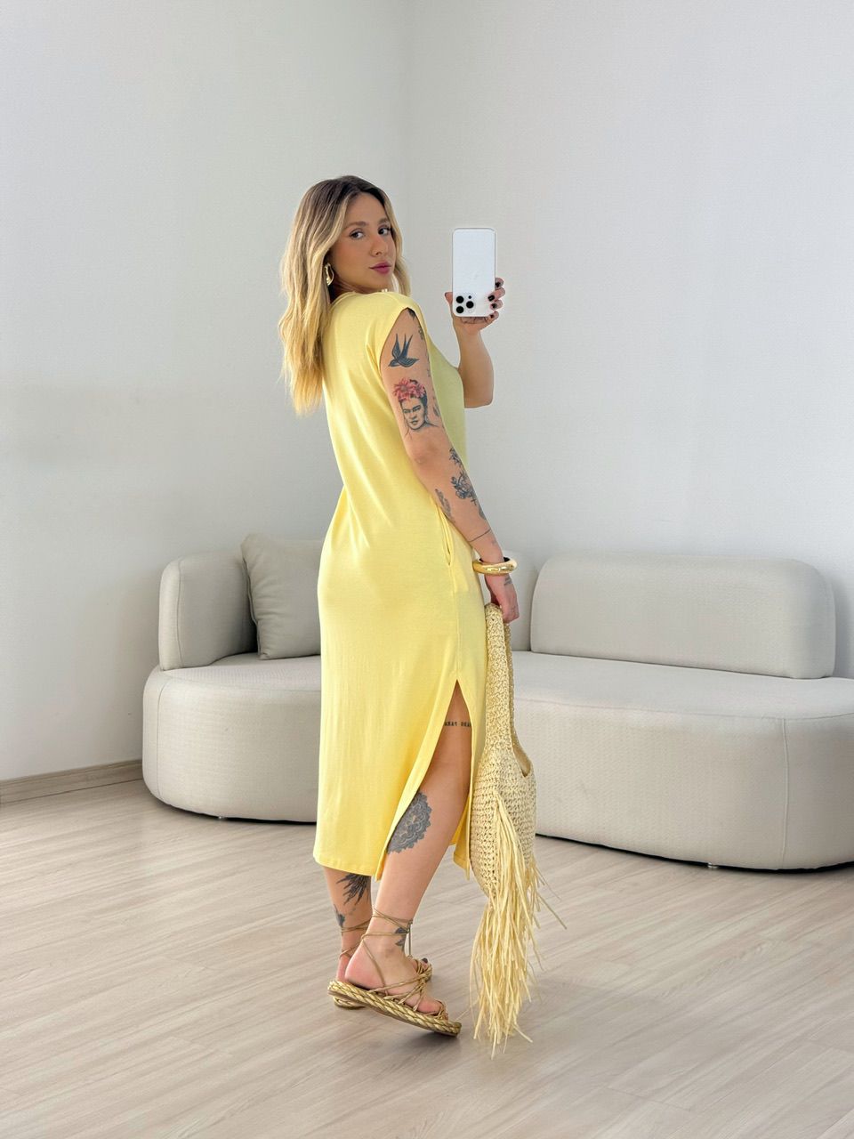 VESTIDO AUGUSTA MUSCLE YELLOW BUTTER