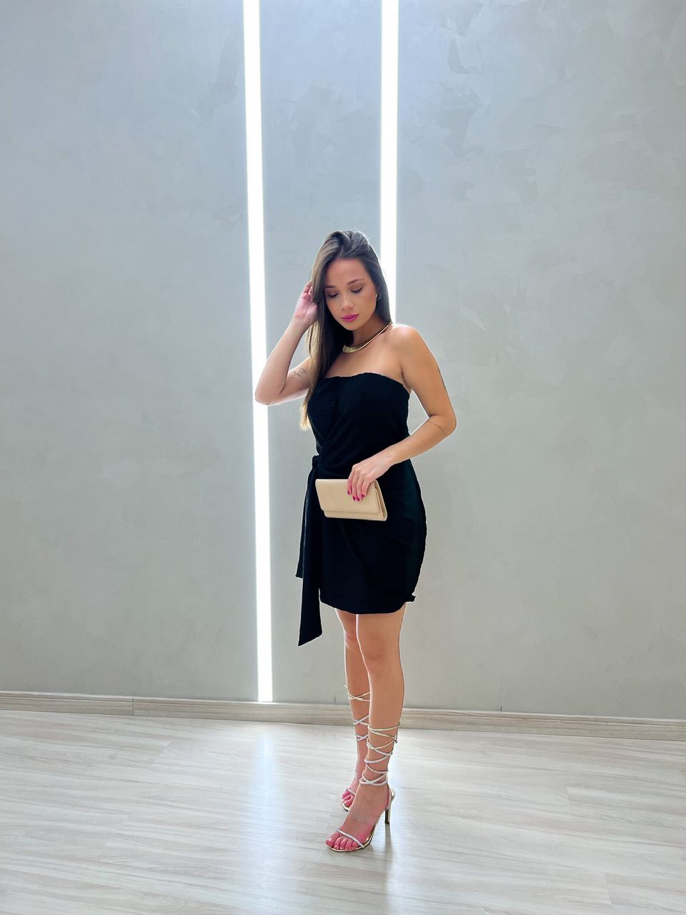 VESTIDO ADRIELE TOMARA QUE CAIA PRETO