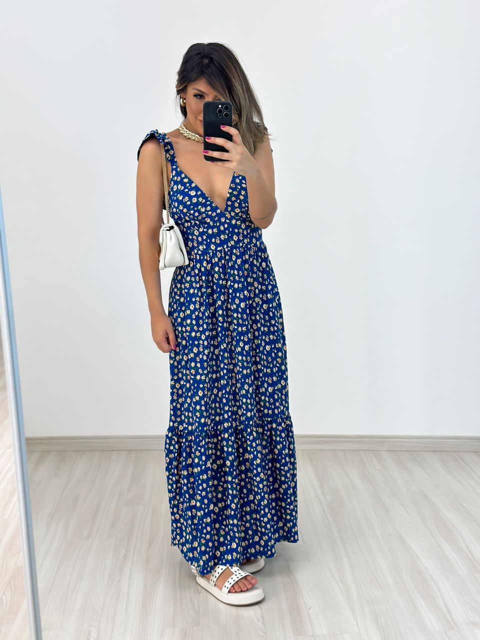 VESTIDO LEANDRA FLORAL azul