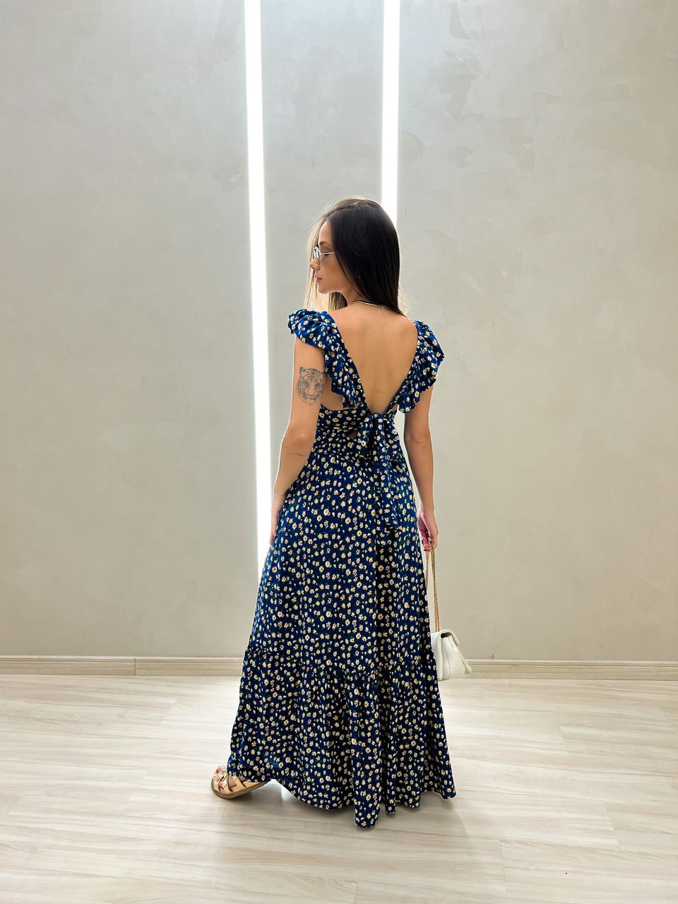 VESTIDO LEANDRA FLORAL azul