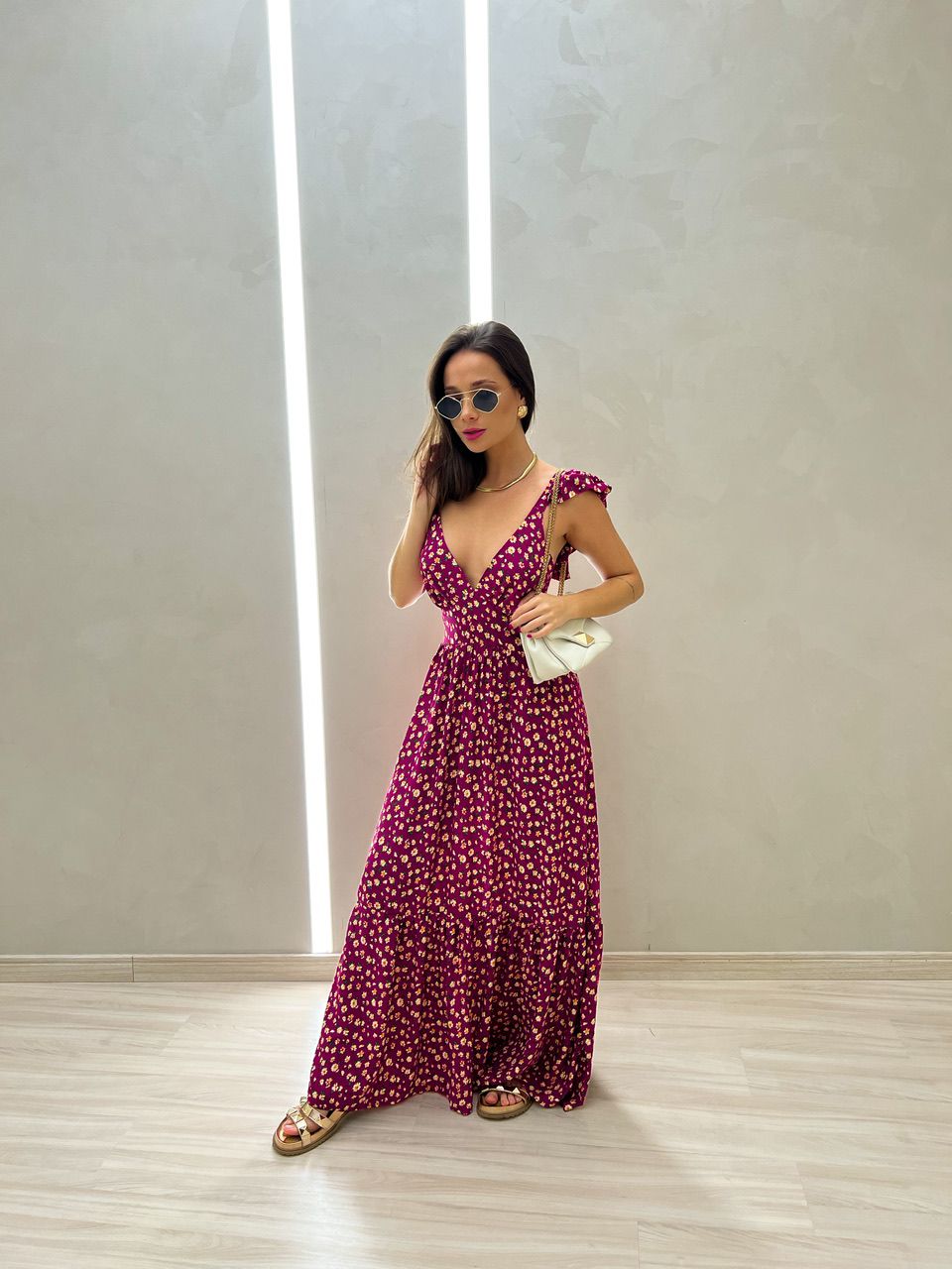 VESTIDO LEANDRA FLORAL FUCSIA