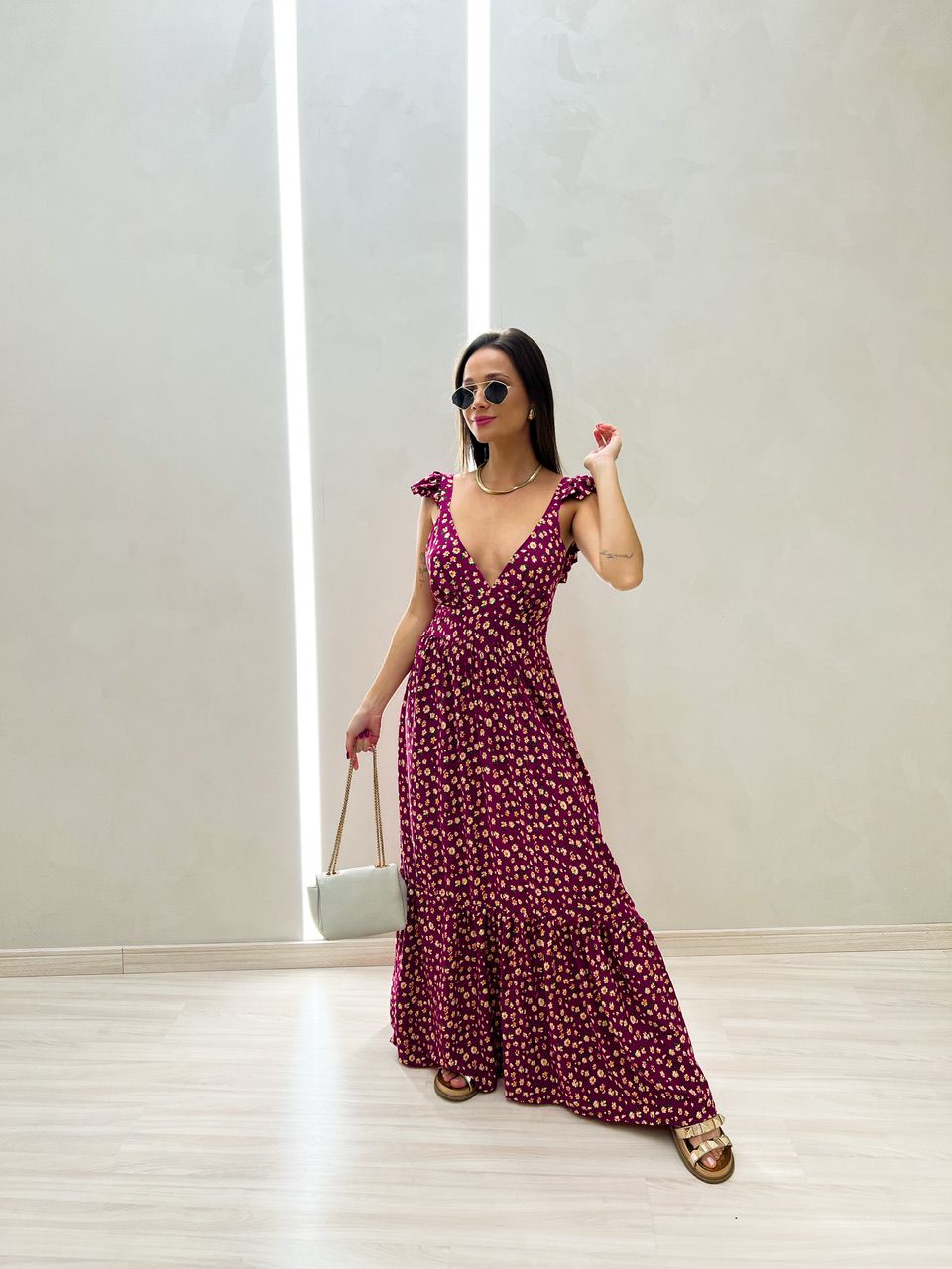 VESTIDO LEANDRA FLORAL FUCSIA