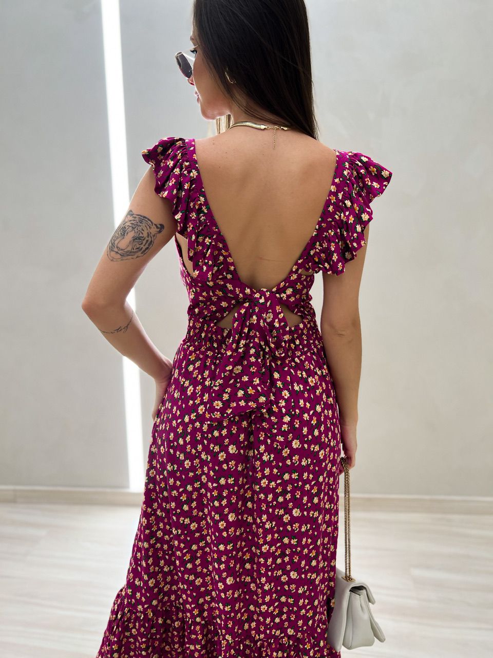 VESTIDO LEANDRA FLORAL FUCSIA