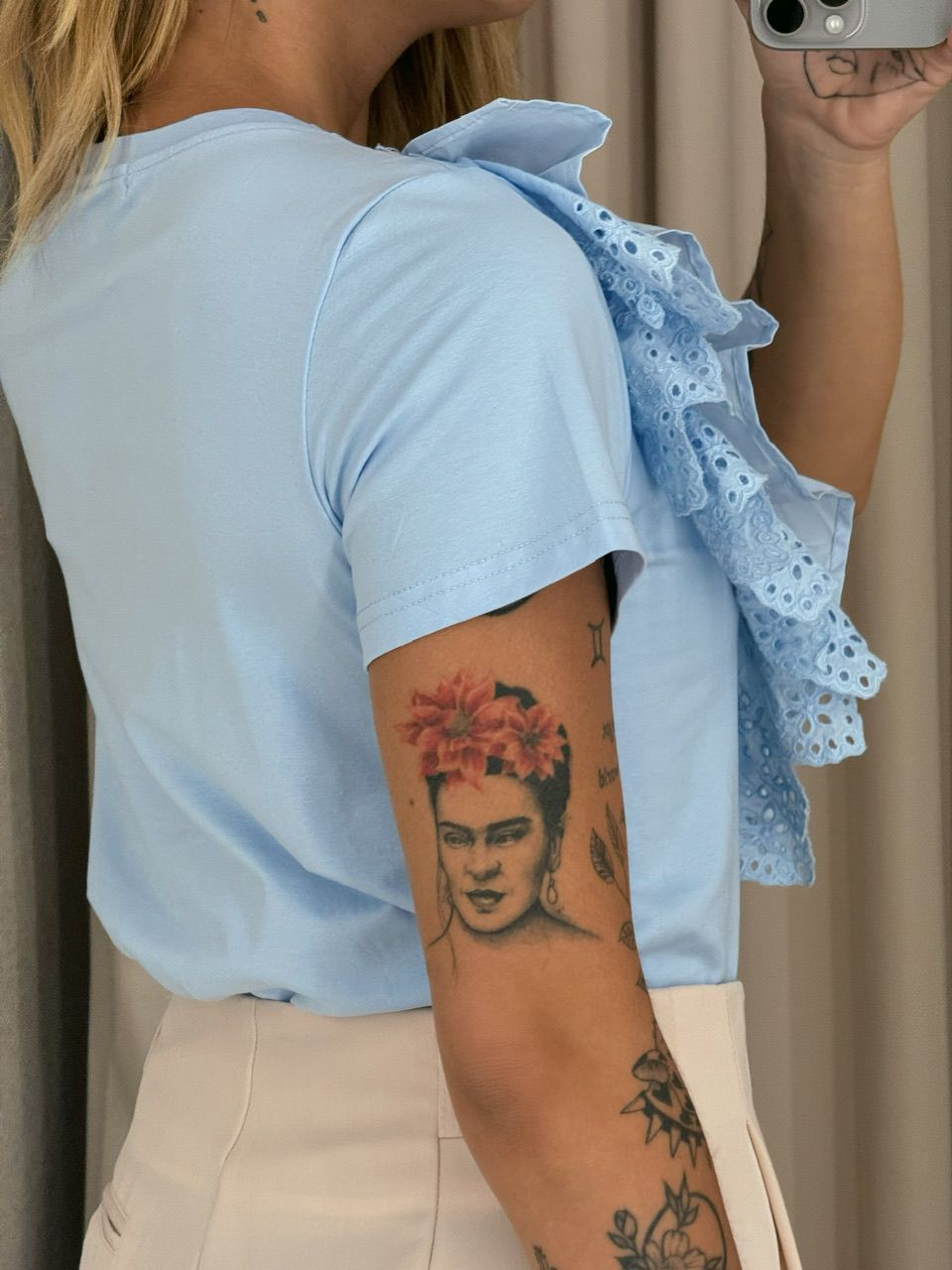 BLUSA HELOISA BABADOS AZUL