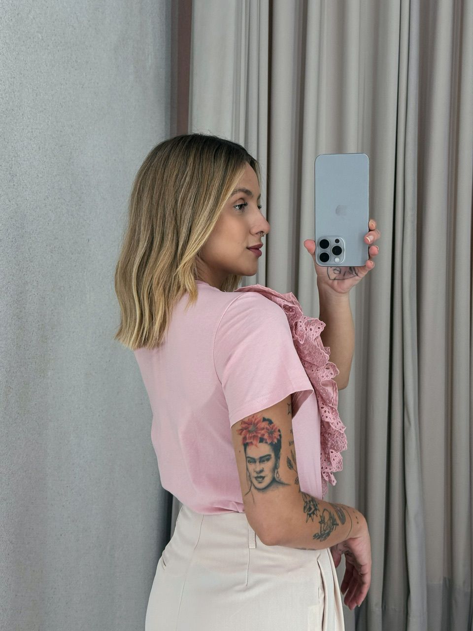 BLUSA HELOISA BABADOS ROSÊ