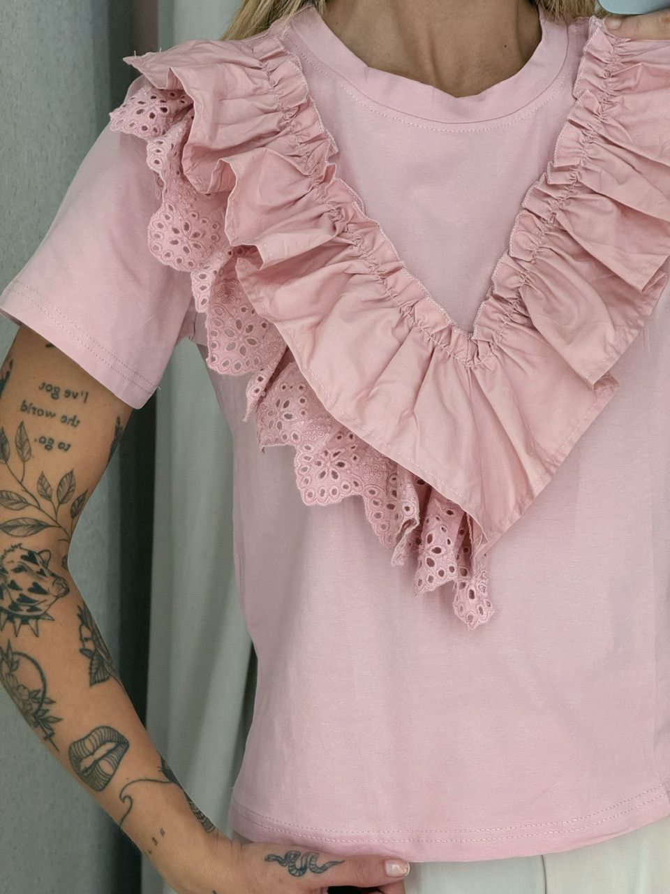 BLUSA HELOISA BABADOS ROSÊ