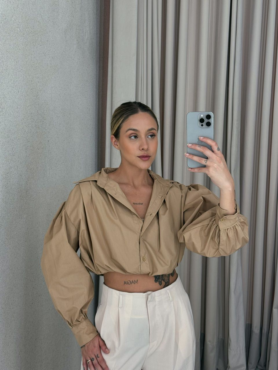 CAMISA CROPPED AYLA Nude