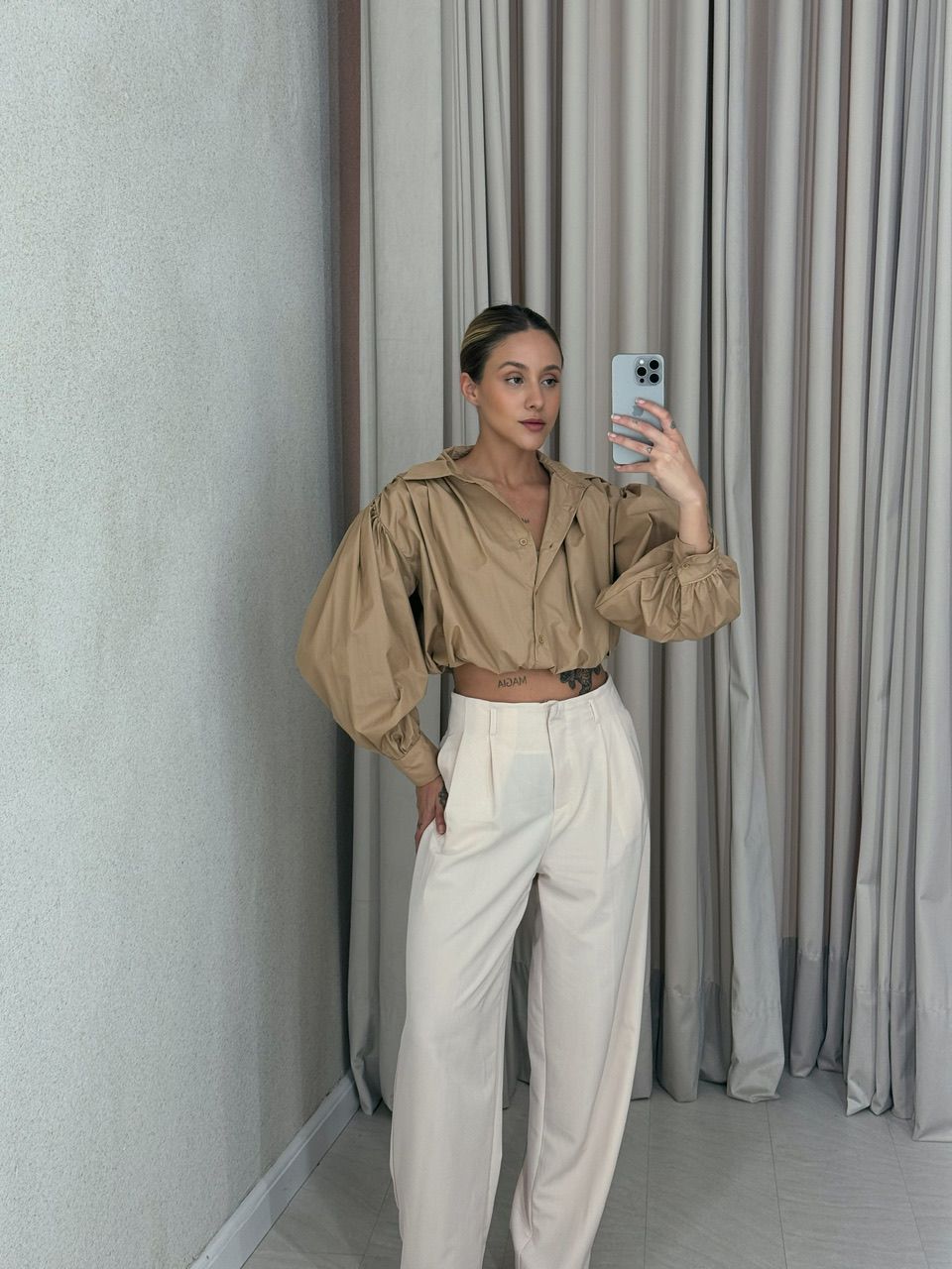 CAMISA CROPPED AYLA Nude