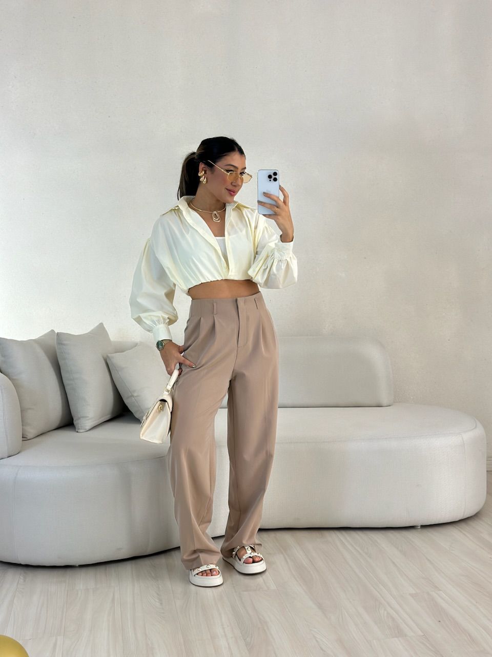 CAMISA CROPPED AYLA Marfim