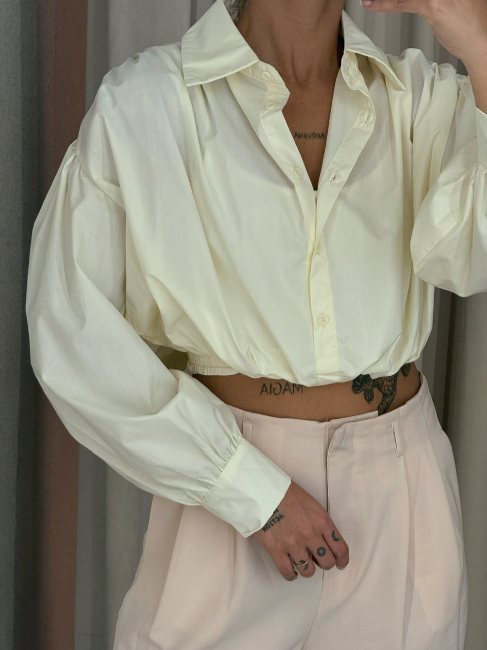 CAMISA CROPPED AYLA Marfim