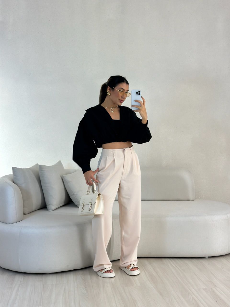 CAMISA CROPPED AYLA preto