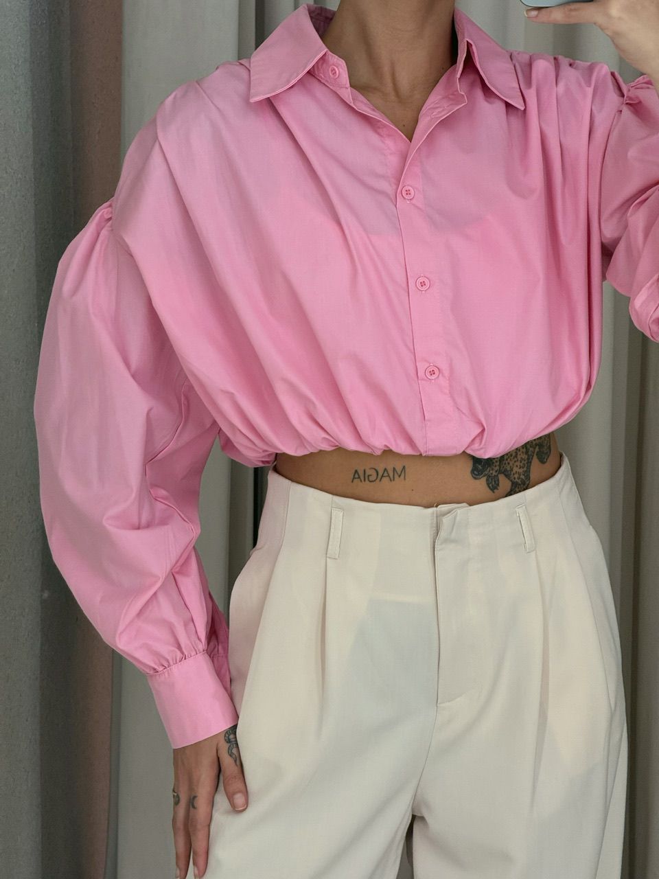 CAMISA CROPPED AYLA Rosa