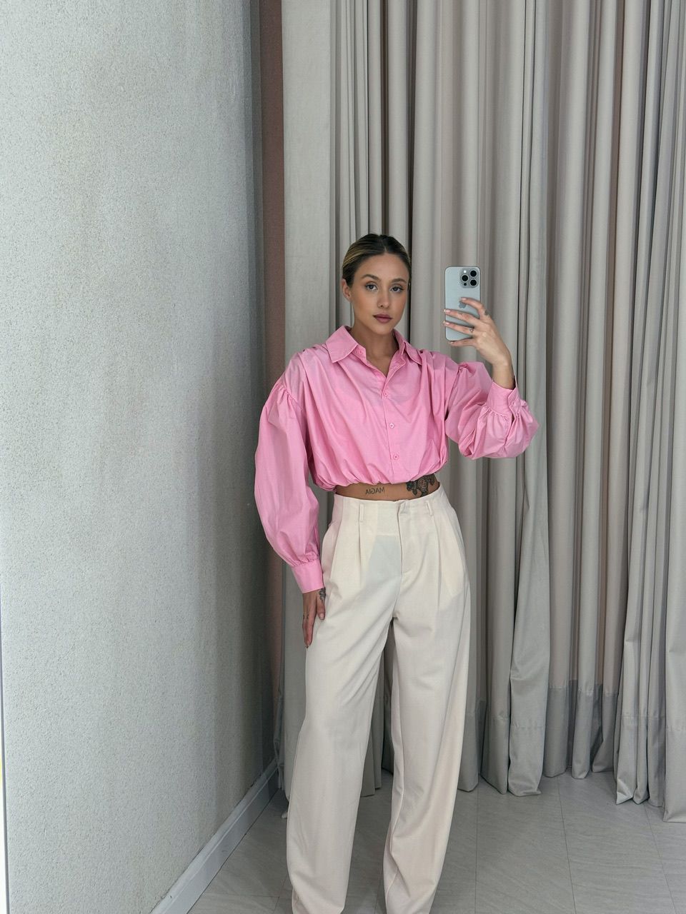 CAMISA CROPPED AYLA Rosa