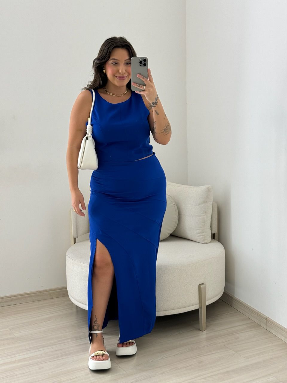 CONJUNTO MARIA LIZ SAIA AZUL