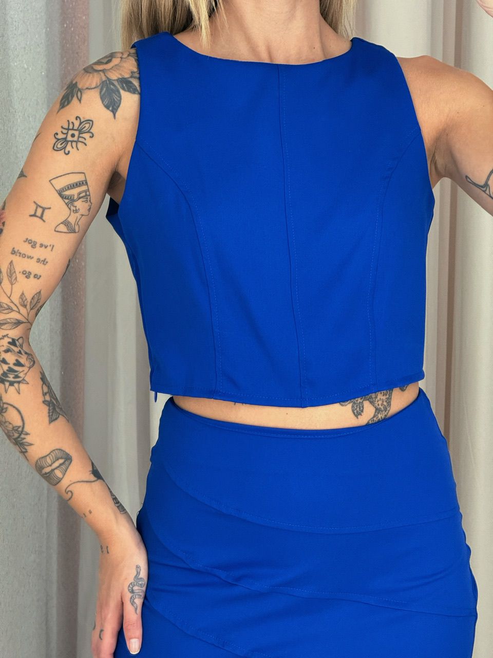 CONJUNTO MARIA LIZ SAIA AZUL