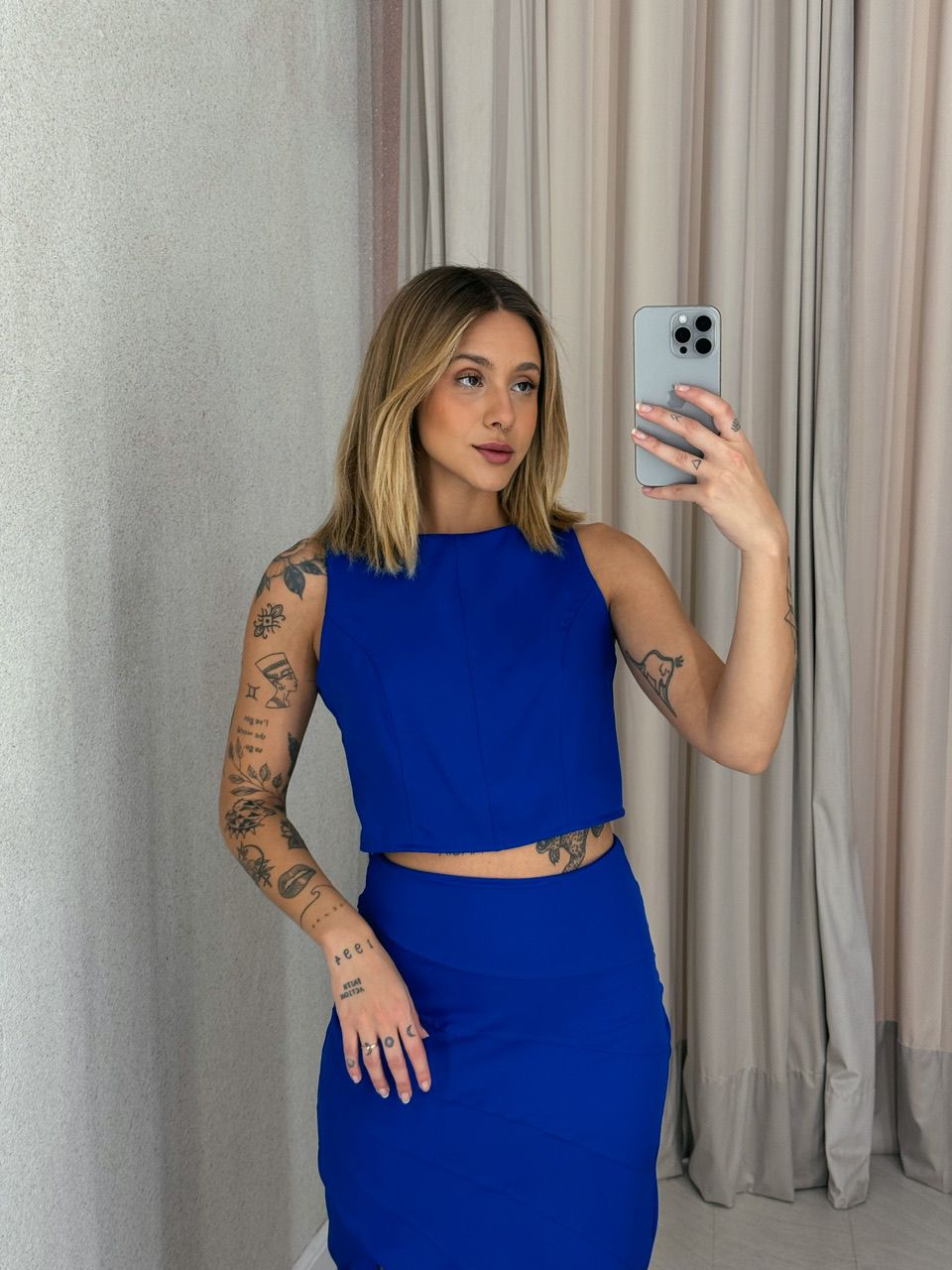 CONJUNTO MARIA LIZ SAIA AZUL