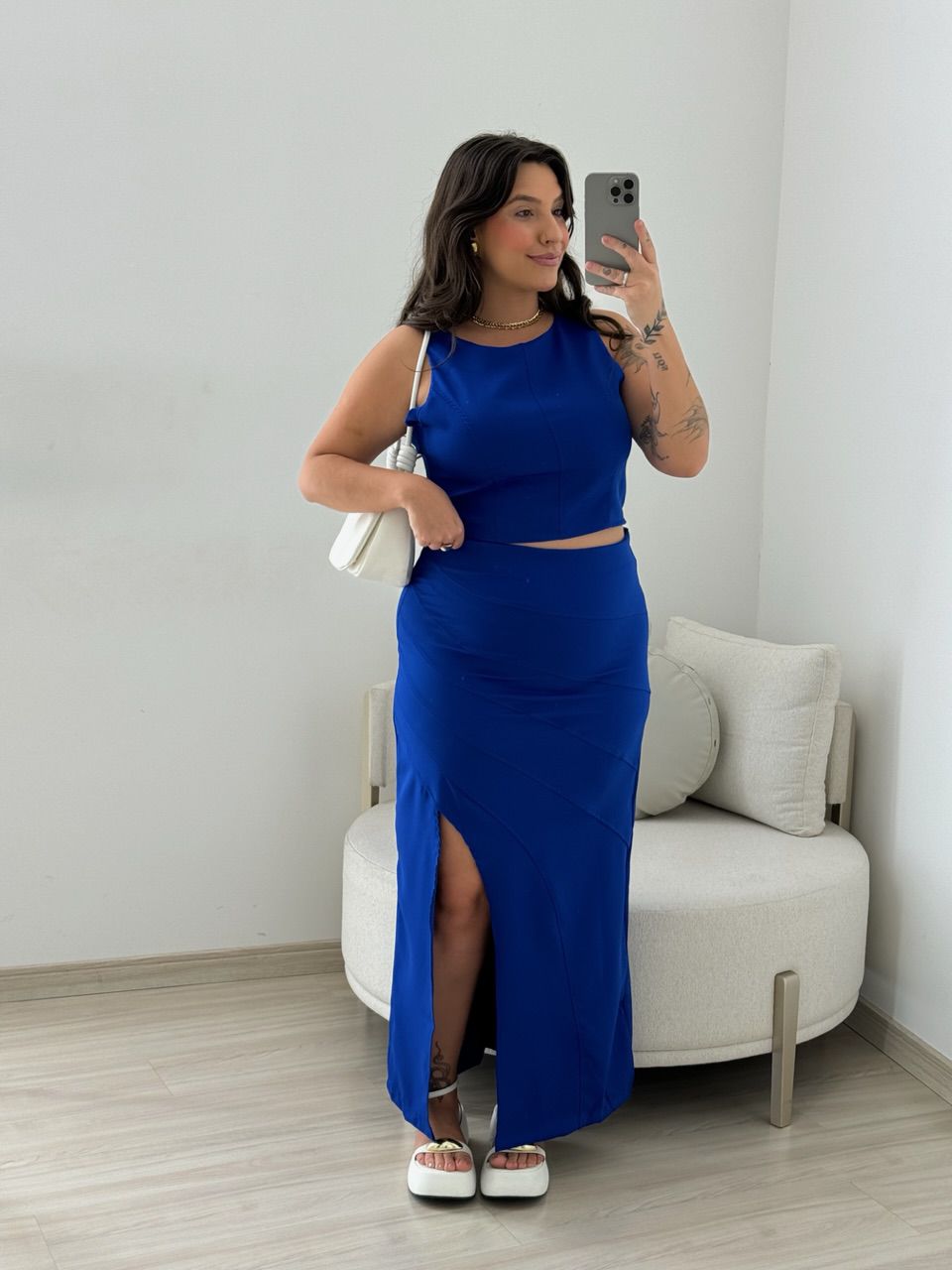 CONJUNTO MARIA LIZ SAIA AZUL