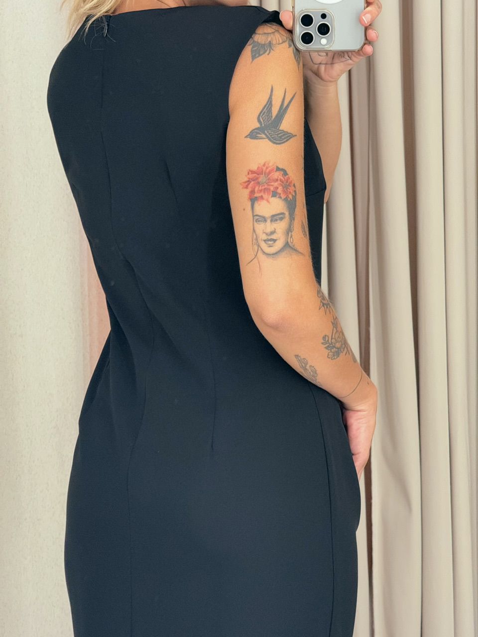 VESTIDO IVY DRAPEADO PRETO
