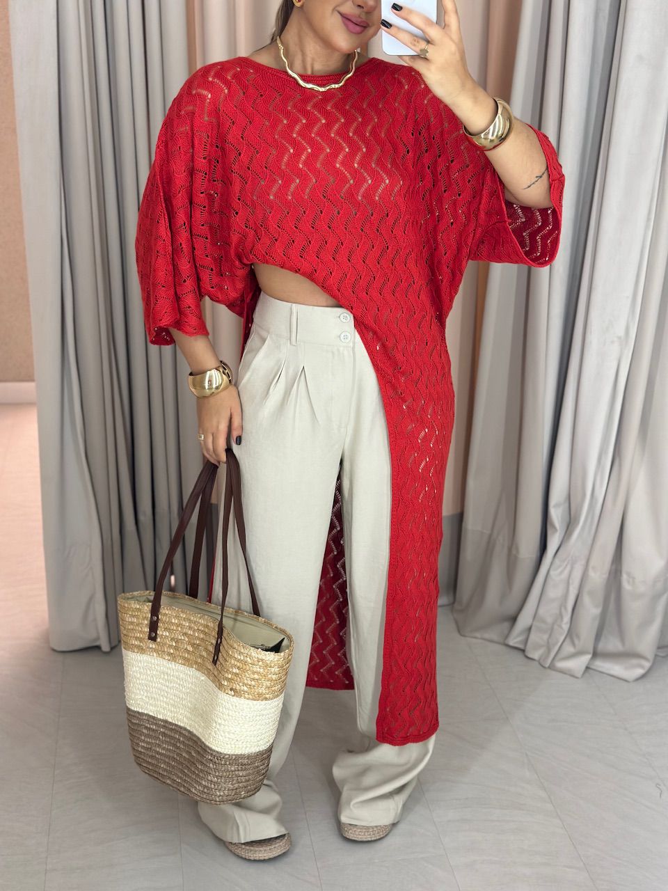 BLUSA MAXI VERMELHA