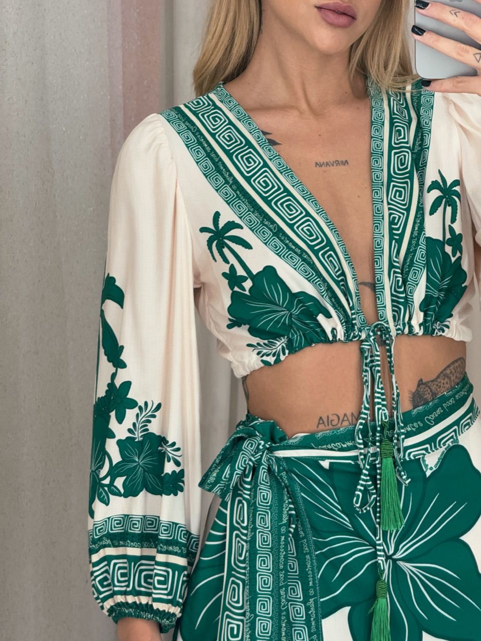 CROPPED JULIANA ESTAMPADO verde