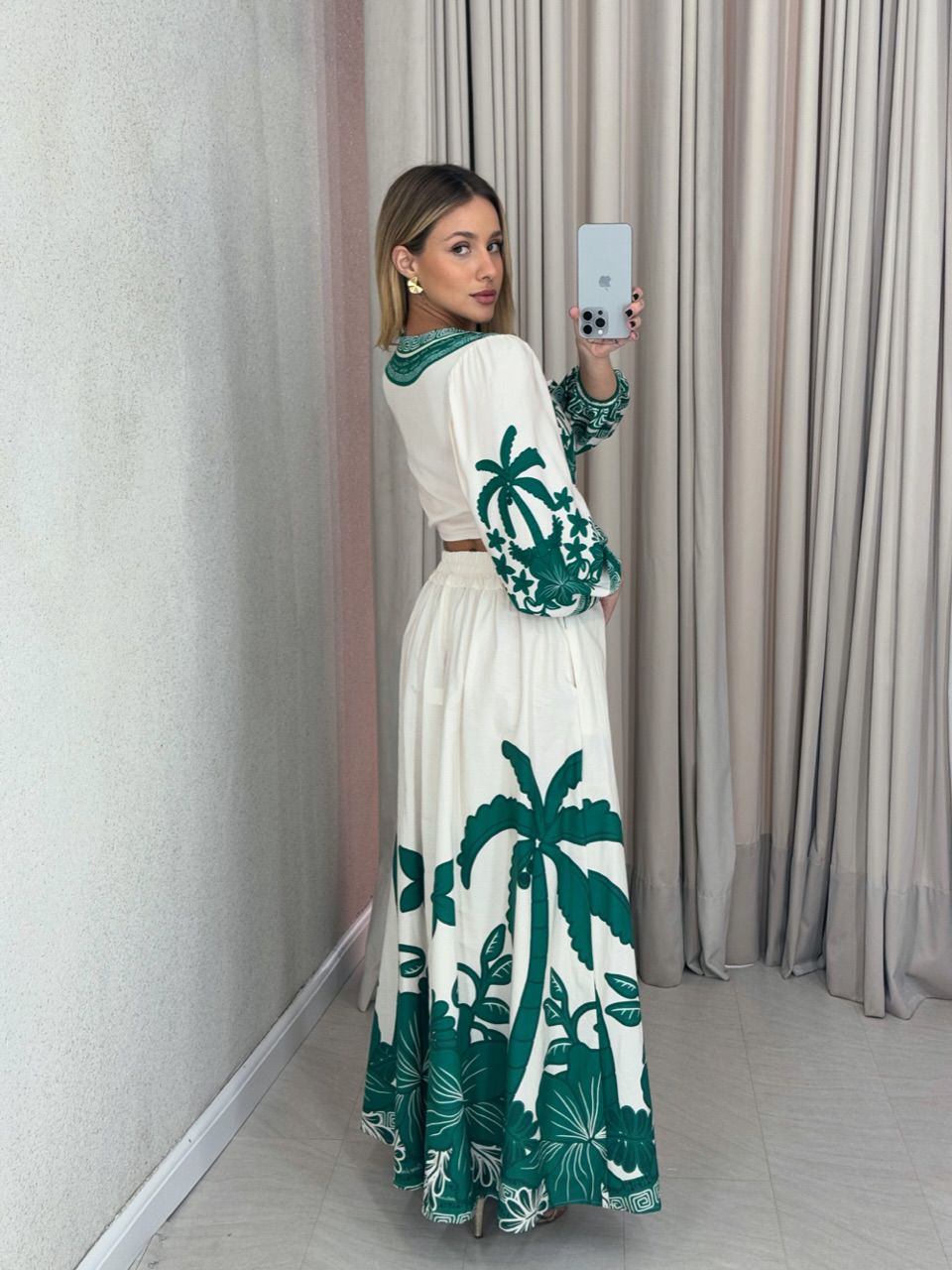 SAIA TALITA estampada verde