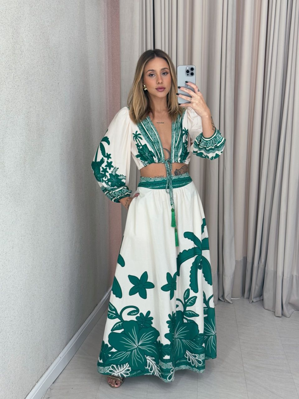 SAIA TALITA estampada verde