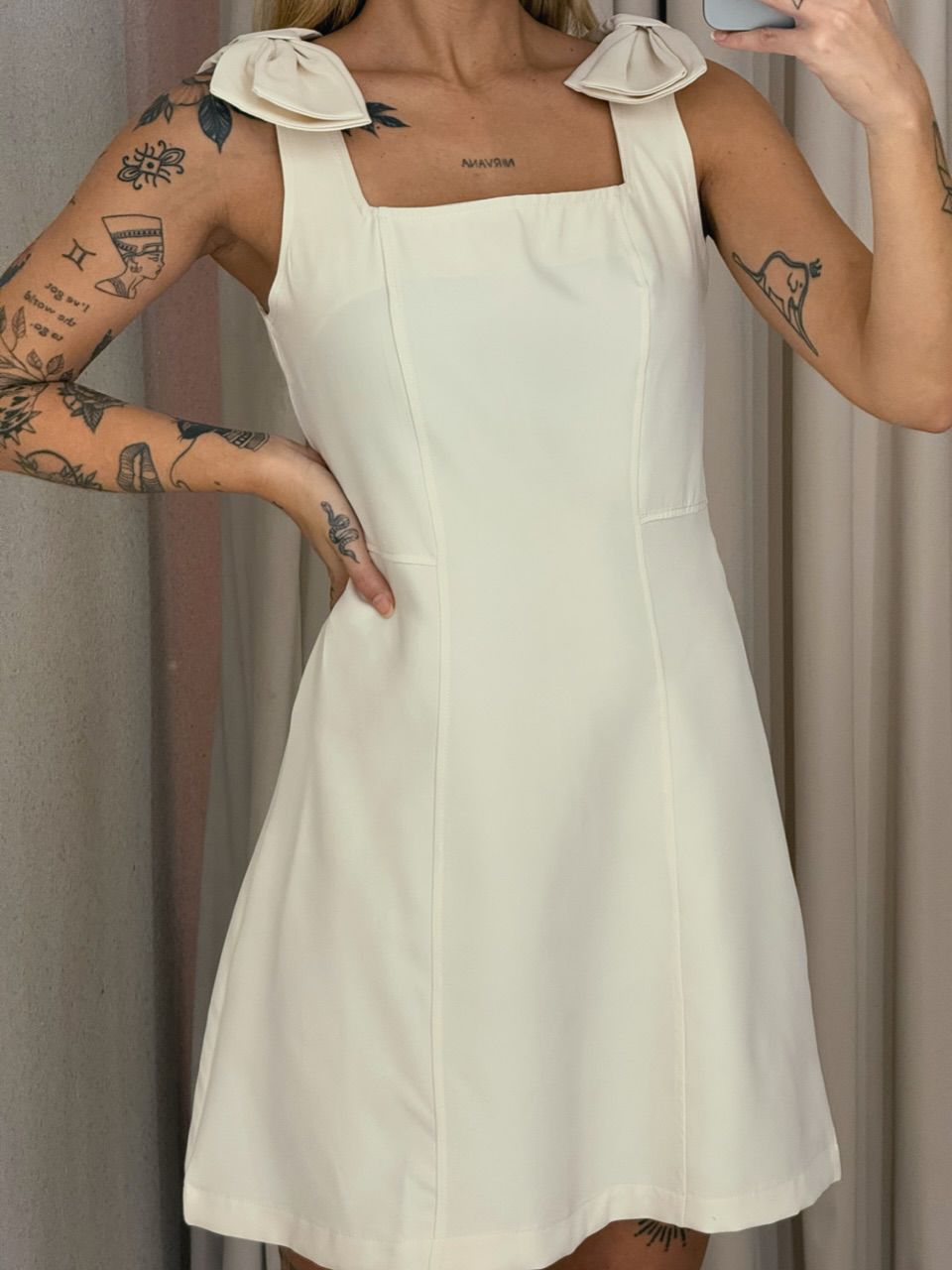VESTIDO ANA JULIA LAÇO AREIA