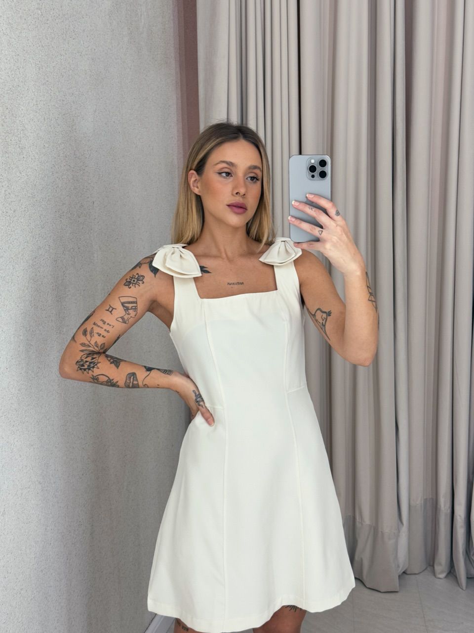 VESTIDO ANA JULIA LAÇO AREIA