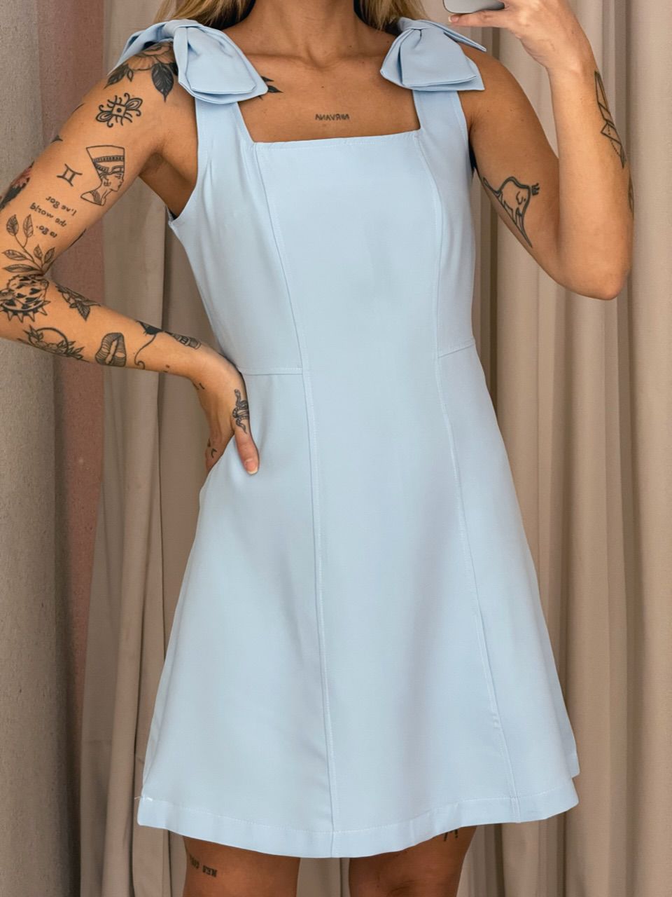 VESTIDO ANA JULIA LAÇO AZUL